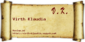 Virth Klaudia névjegykártya